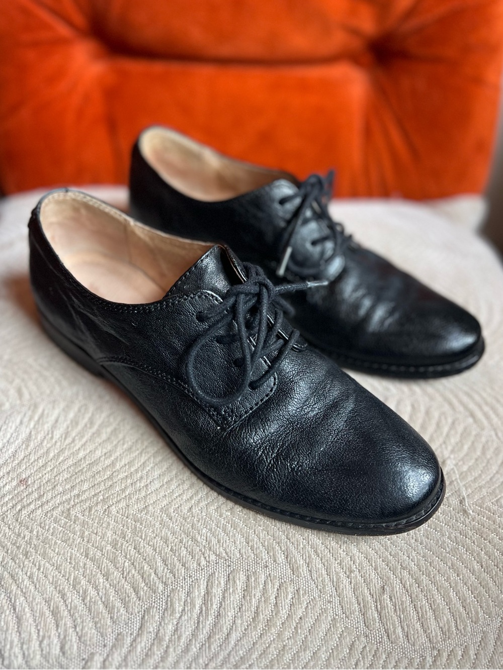 Frye Black Leather Oxford Shoes Women’s 7.5 M Lace Up Derby